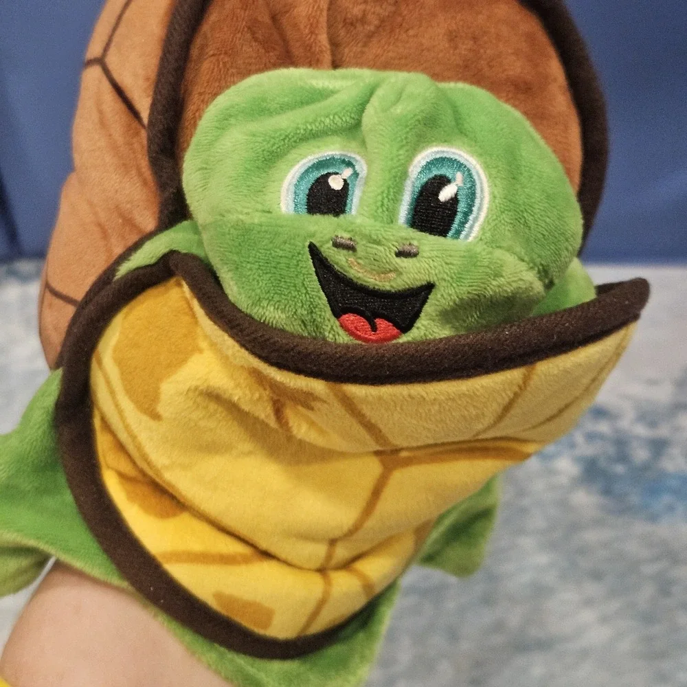 Turtle‎ Hand Puppet Plush Green Brown Interactive Kids Toy Animal Puppet READ